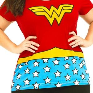 DC COMICS WONDER WOMAN RED COSTUME TEE PLUS SIZE 1
